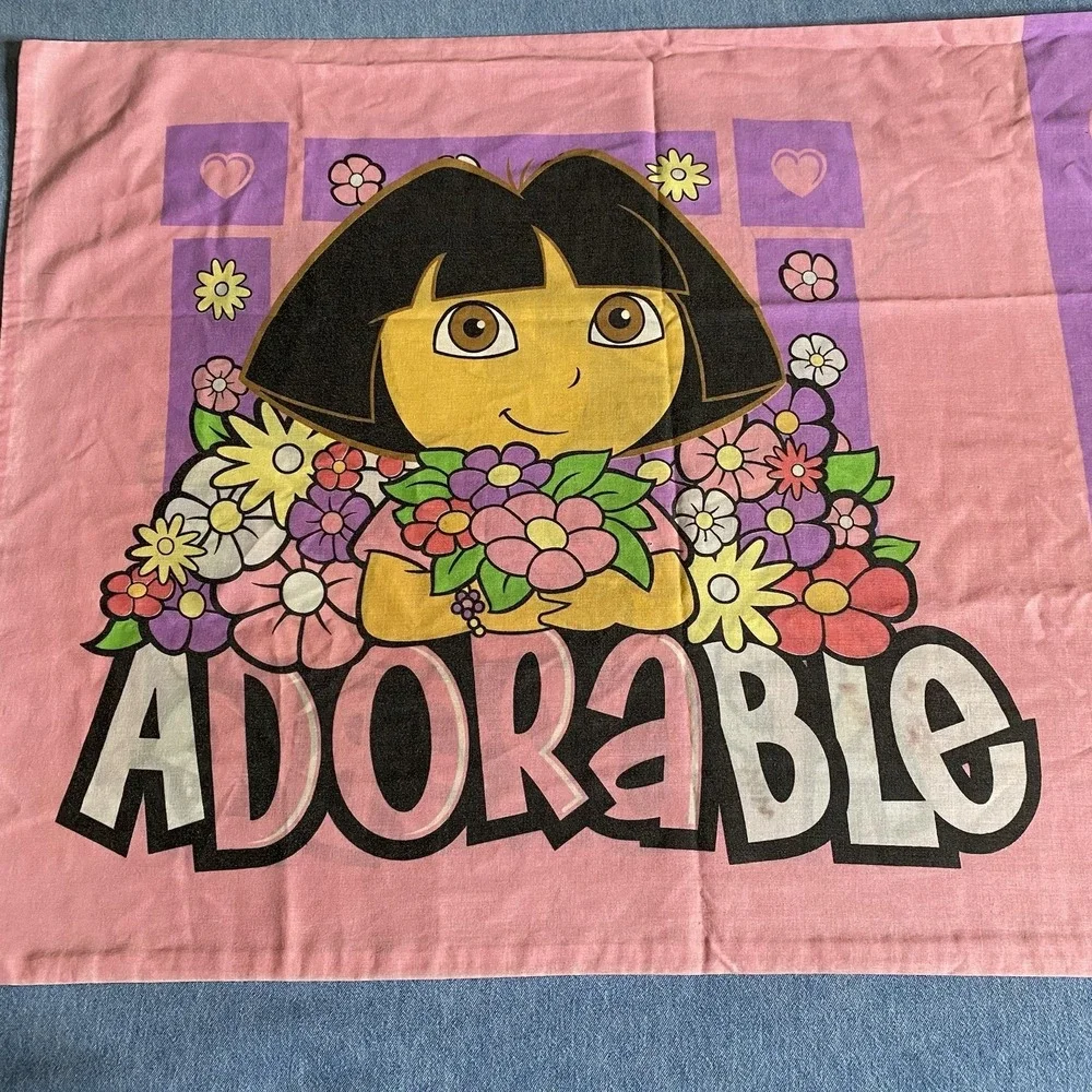 2007 Dora The Explorer Standard Pillow Case Nick Jr Reverse